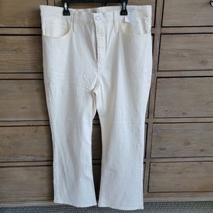 NWT J. Crew 9" Billie Demi Boot Crop Jeans Women's 32 Garment-Dyed Ivory AQ781